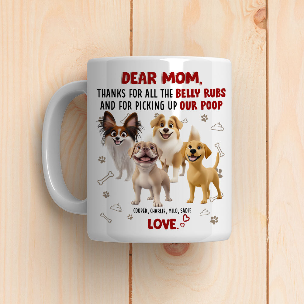 Custom Mother's Father's day Birthday Gifts For Dog Lovers • Belly Rubs - Personalized Coffee Mug
