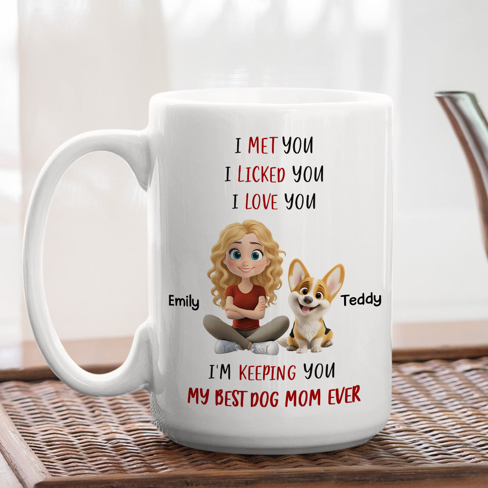 Custom Christmas Birthday Gifts For Dog Lovers • Keeping My Best Dog Mom - Personalized Coffee Mug
