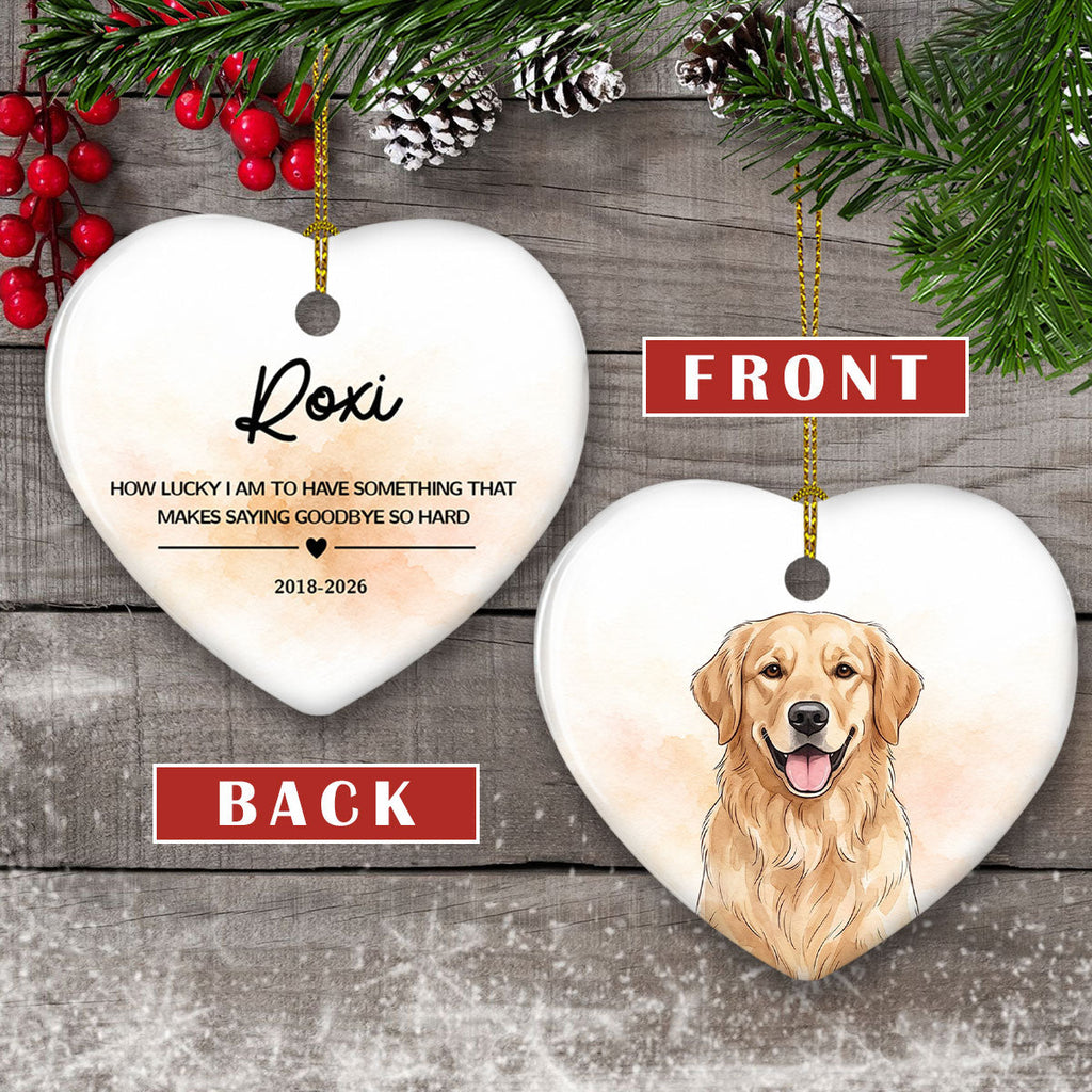 Custom Christmas Memorial Sympathy Gifts For Dogs, Cats • Forever In My Heart - Personalized Heart Ceramic Ornament