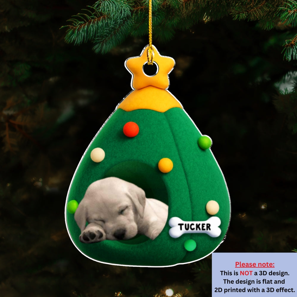 Custom Christmas Decor Home Birthday Gifts For Dog Mom, Dog Lovers • Santa Paws Cozy Tree Photo - Personalized Acrylic Ornament