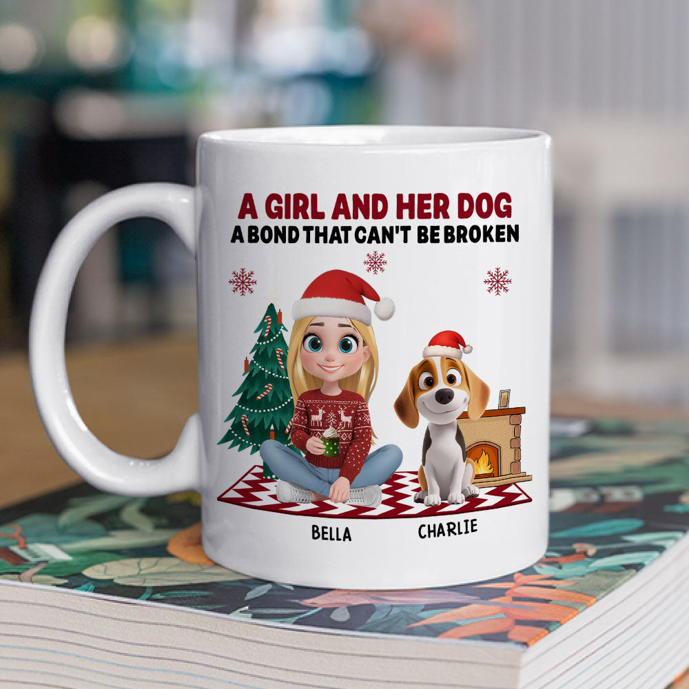 Custom Christmas Birthday Gifts For Dog Mom, Dog Lovers • A Girl And Her Dog Christmas - Personalized Coffee Mug