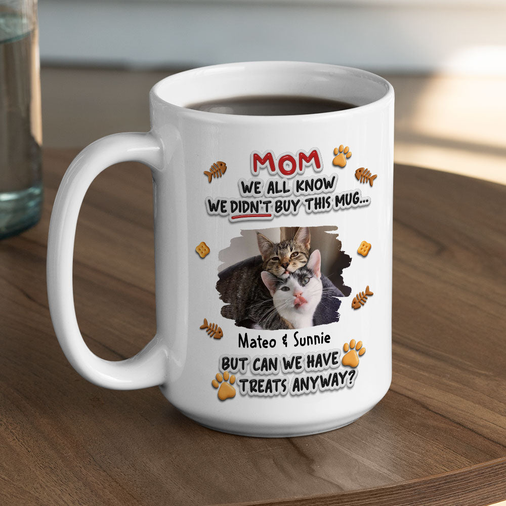 Custom Photo Father's day Birthday Gifts For Cat Dad, Cat Lovers • Can Cat Have Treats Photo - Personalized 3D Effect Mug