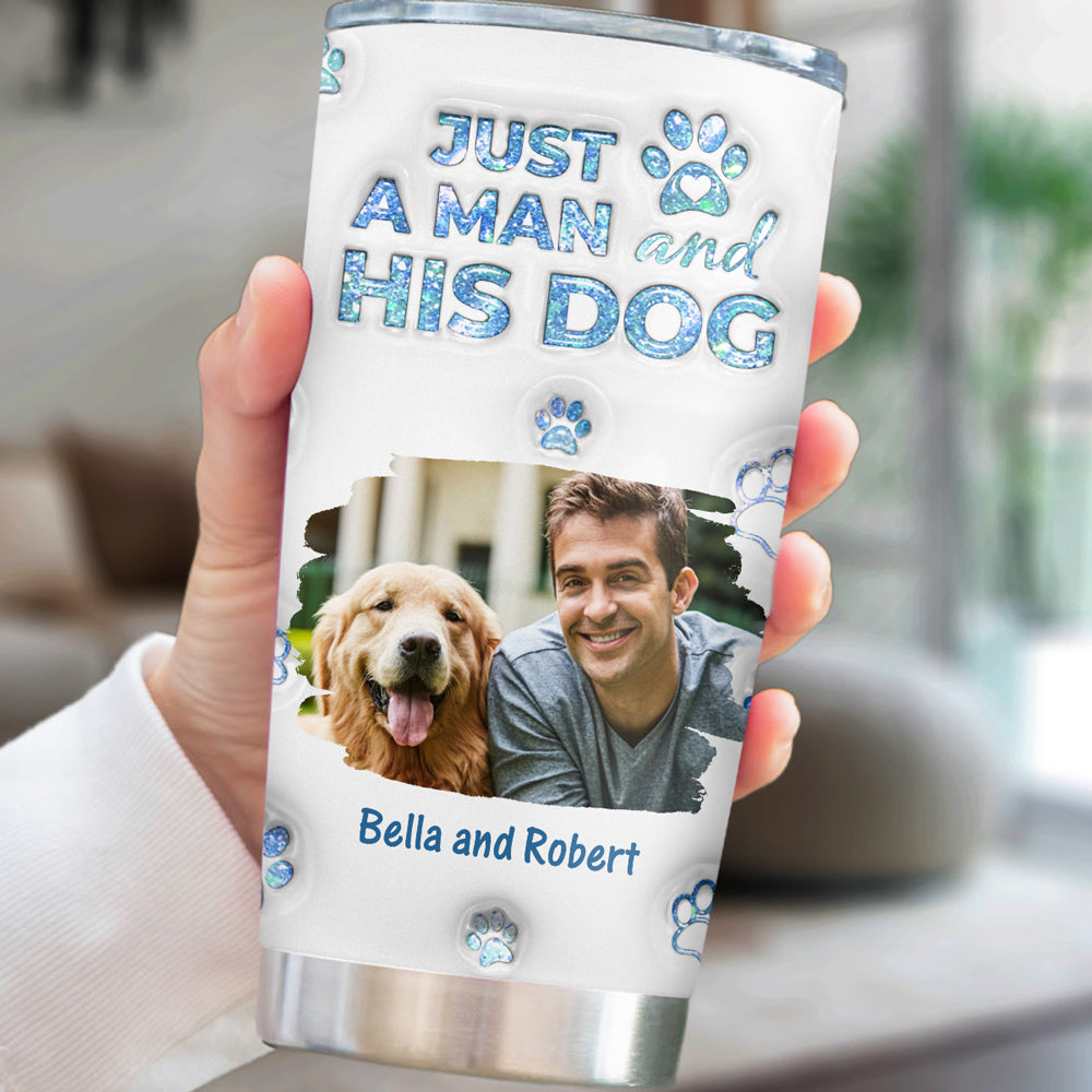 Custom Photo Christmas Birthday Gifts For Dog Dad, Dog Lovers • You Are The Miracle Dad Ver Photo - Personalized 3D Inflated Effect Tumbler