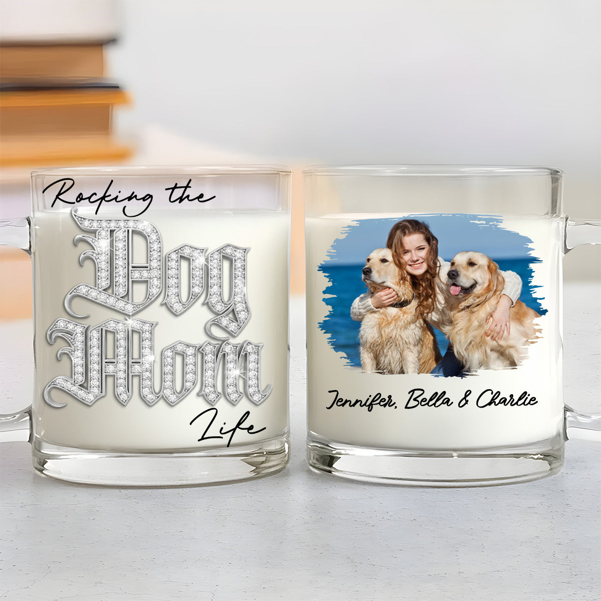 Custom Photo Christmas Birthday Gifts For Dog Mom, Dog Lovers • Rocking My Way Photo - Personalized 3D Effect Glass Mug