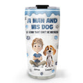 Custom Christmas Birthday Gifts For Dog Lovers • Dog Dad Mom Mum And Their Baby Blue - Personalized 3D Inflated Effect Tumbler