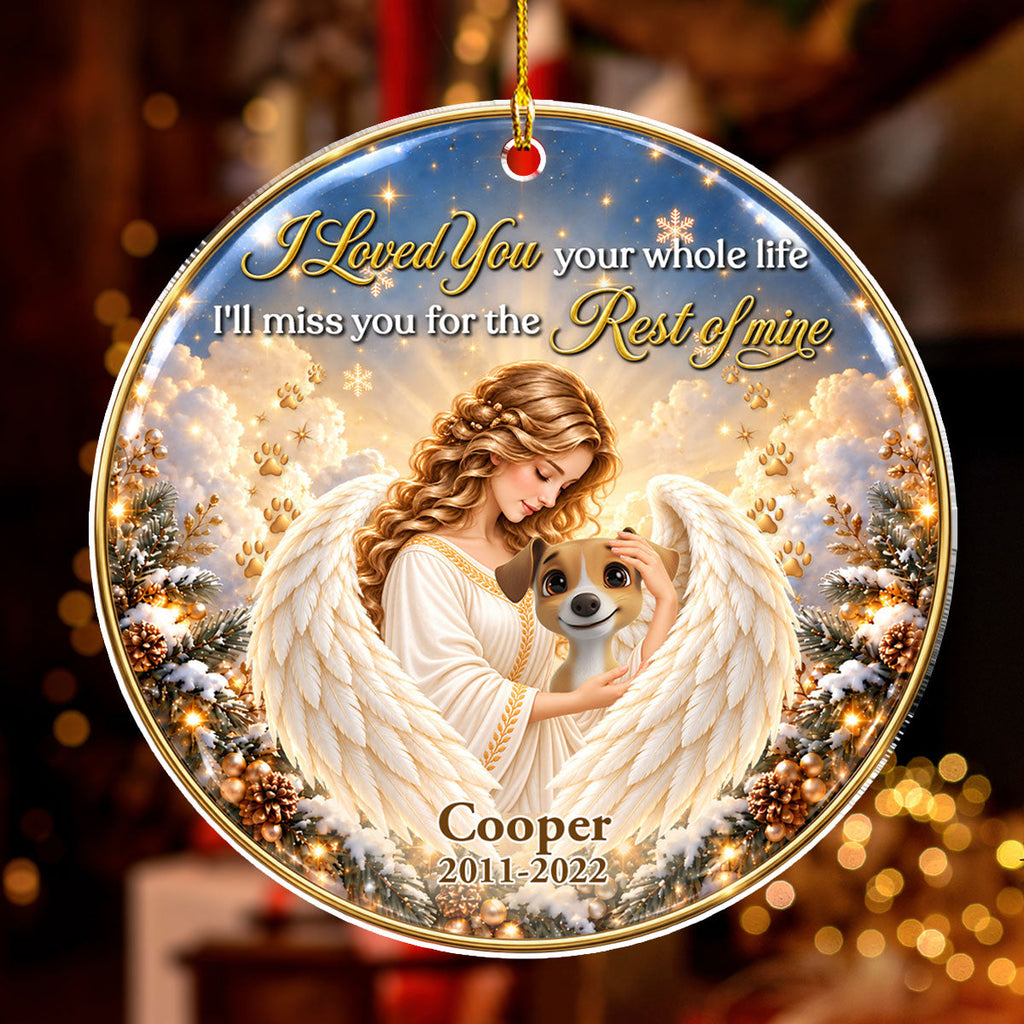 Custom Christmas Memorial Sympathy Gifts For Dogs, Cats • Forever Our Angel Version 2 - Personalized 3D Effect Acrylic Ornament