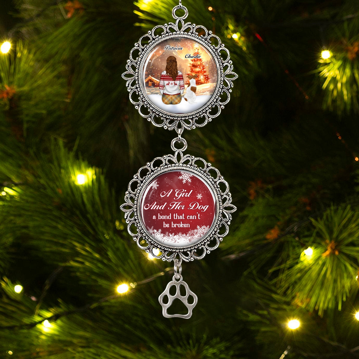 Custom Christmas Decor Home Birthday Gifts For Dog Lovers • A Girl And Her Dog - Personalized Charming Ornament