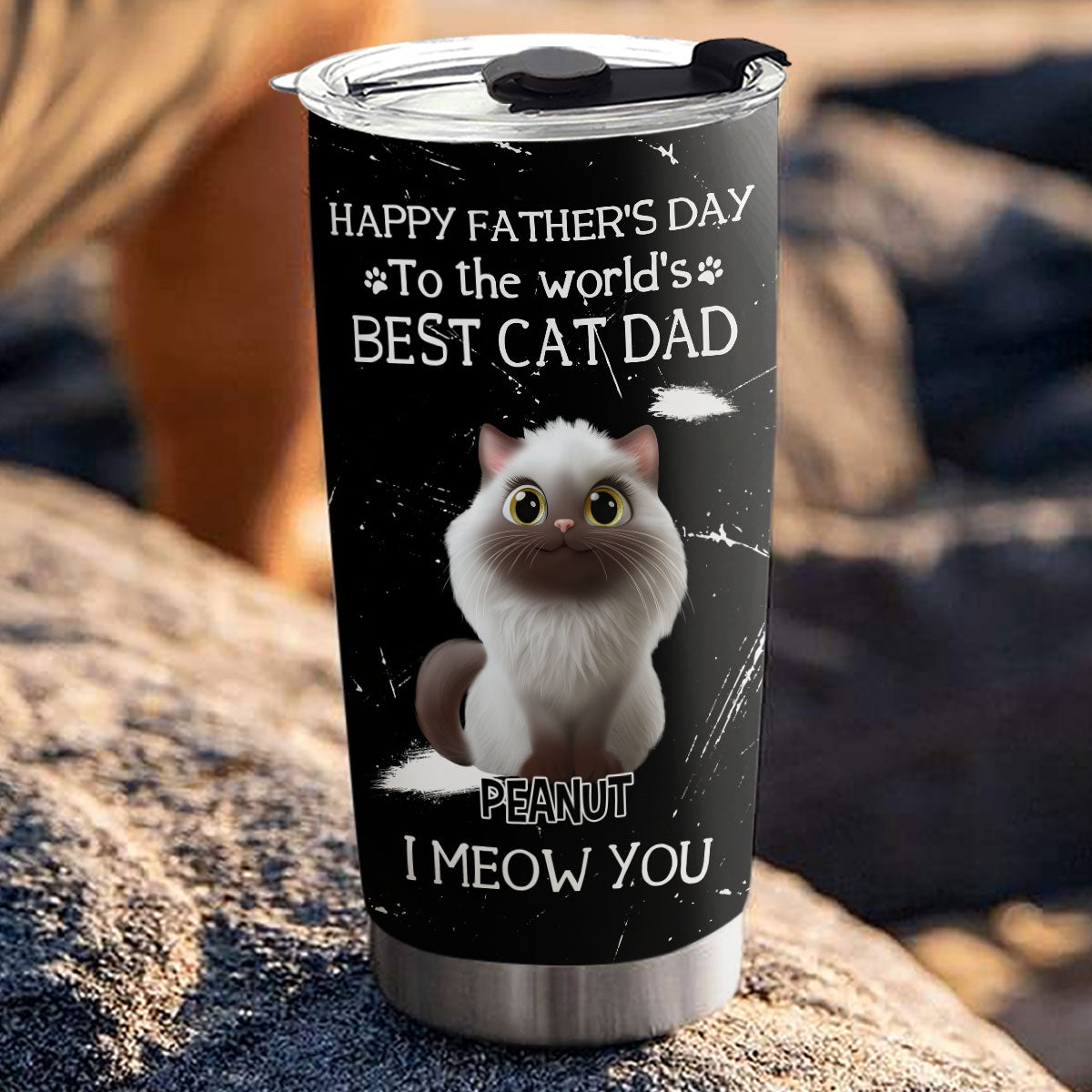 Custom Father's day Birthday Gifts For Cat Dad, Cat Lovers • I Meow You The Best Cat Dad - Personalized Tumbler