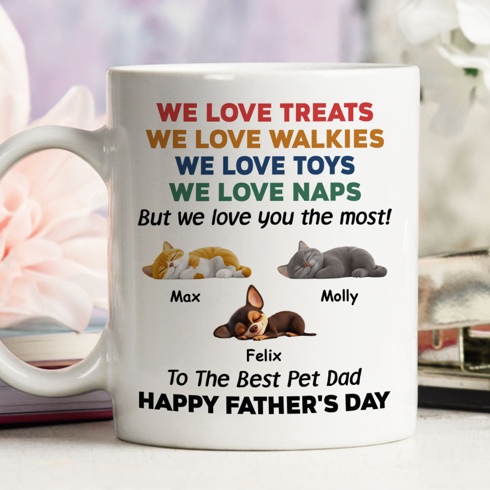 Custom Father's day Birthday Gifts For Pet Dad, Pet Lovers • Love You The Most Pet Version 3 - Personalized Coffee Mug