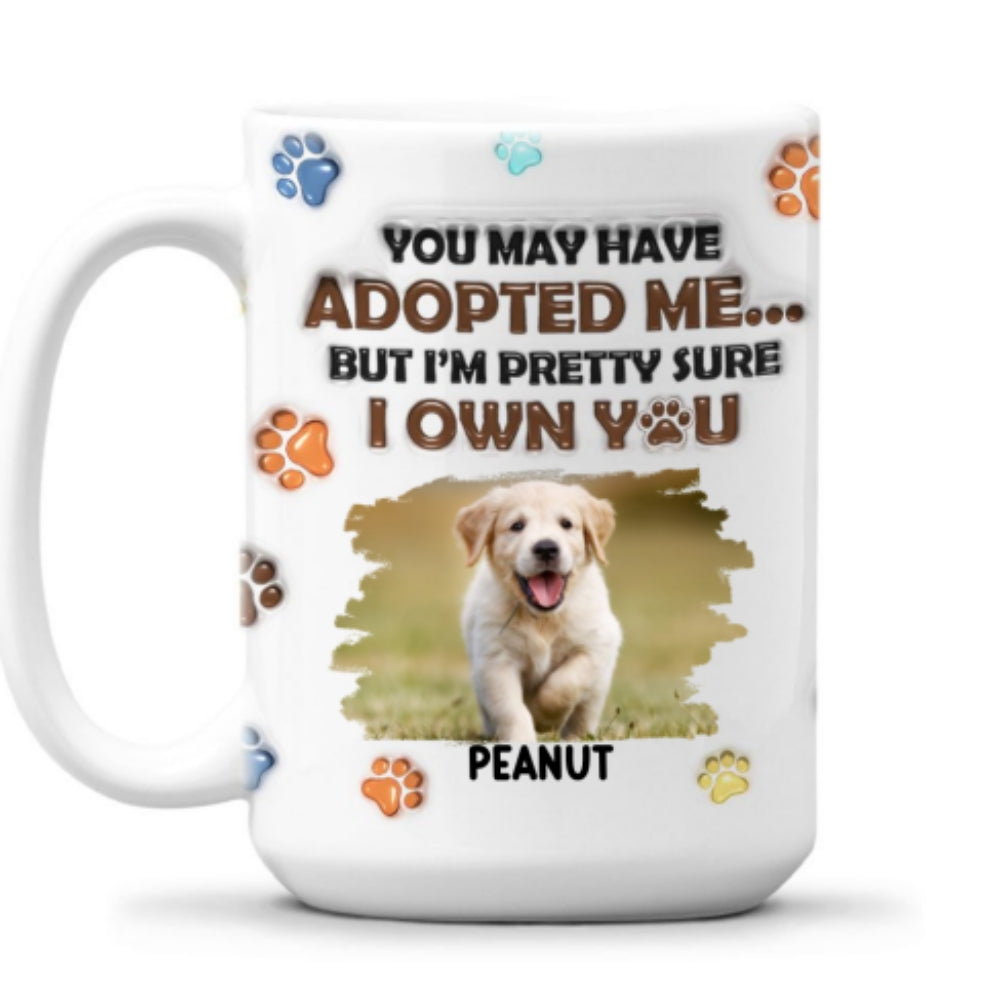 Custom Photo Christmas Birthday Gifts For Dog Lovers • We Own You Photo - Personalized 3D Inflated Effect Mug