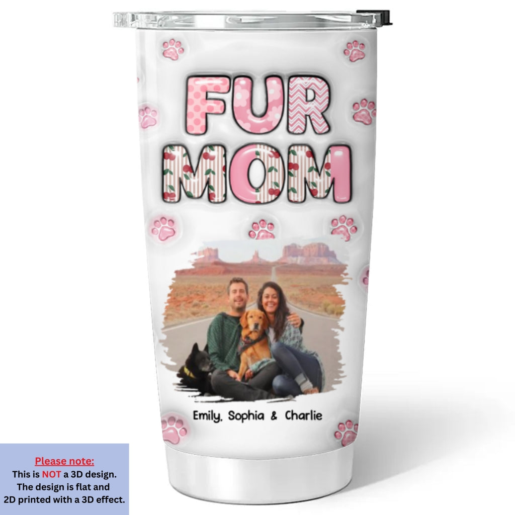 Custom Photo Christmas Birthday Gifts For Pet Mom, Pet Lovers • Cherry On Top Fur Version Photo 2 - Personalized 3D Inflated Effect Tumbler