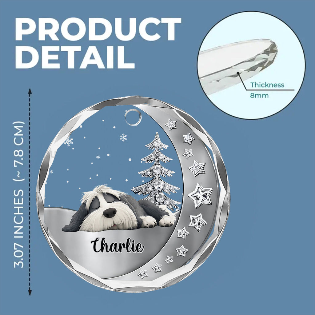 Custom Christmas Memorial Sympathy Gifts For Dogs, Cats • Beside You - Personalized 3D Effect Glass Ornament
