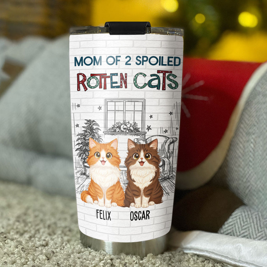 Custom Mother's day Birthday Gifts For Cat Mom, Cat Lovers • Funny Mom Dad Storybook Cat - Personalized Tumbler