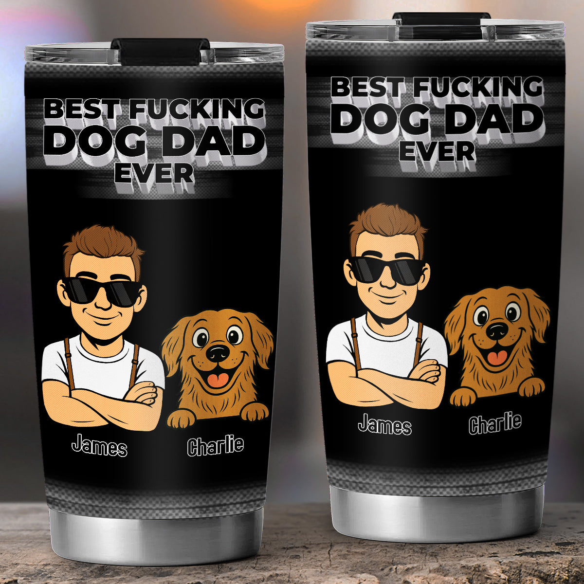 Custom Christmas Birthday Gifts For Dog Dad, Dog Lovers • Such A Dog Dad - Personalized Tumbler