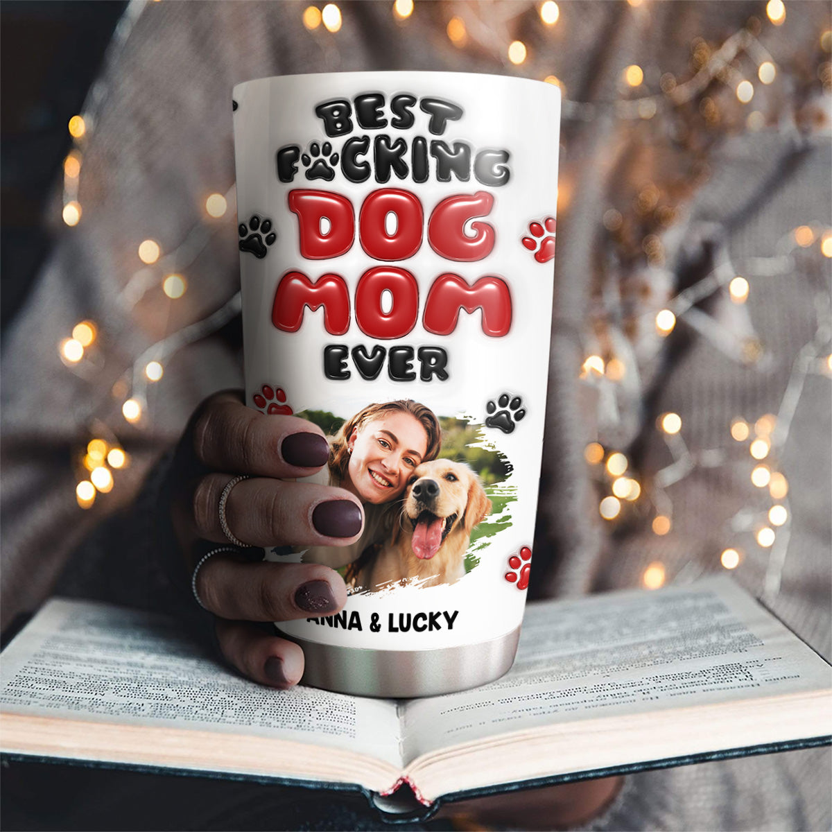 Custom Photo Christmas Birthday Gifts For Dog Mom, Dog Lovers • Of Course I Am Version Photo - Personalized 3D Inflated Effect Tumbler