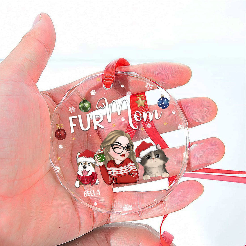 Fur Mom - Personalized Glass Ornament