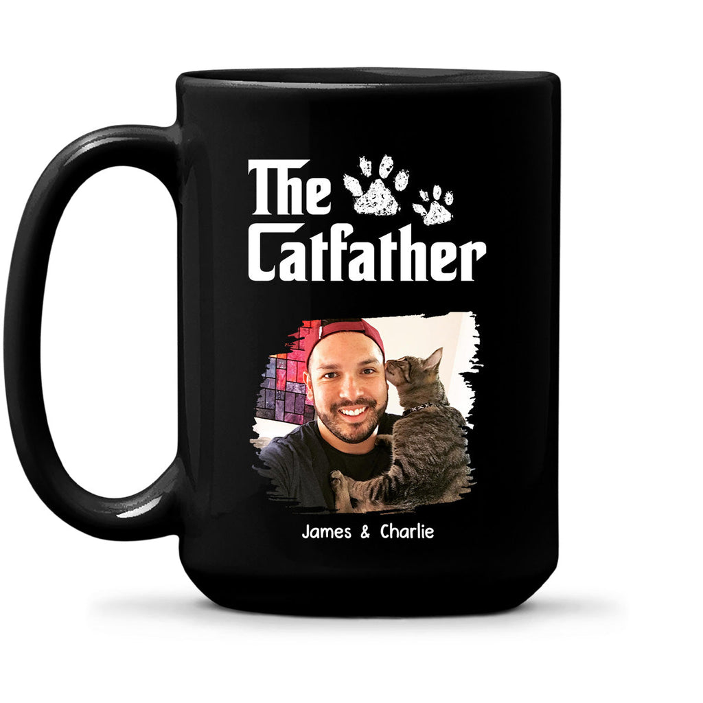 Custom Photo Father's day Birthday Gifts For Cat Dad, Cat Lovers • Cool Cat Father Photo - Personalized Coffee Mug