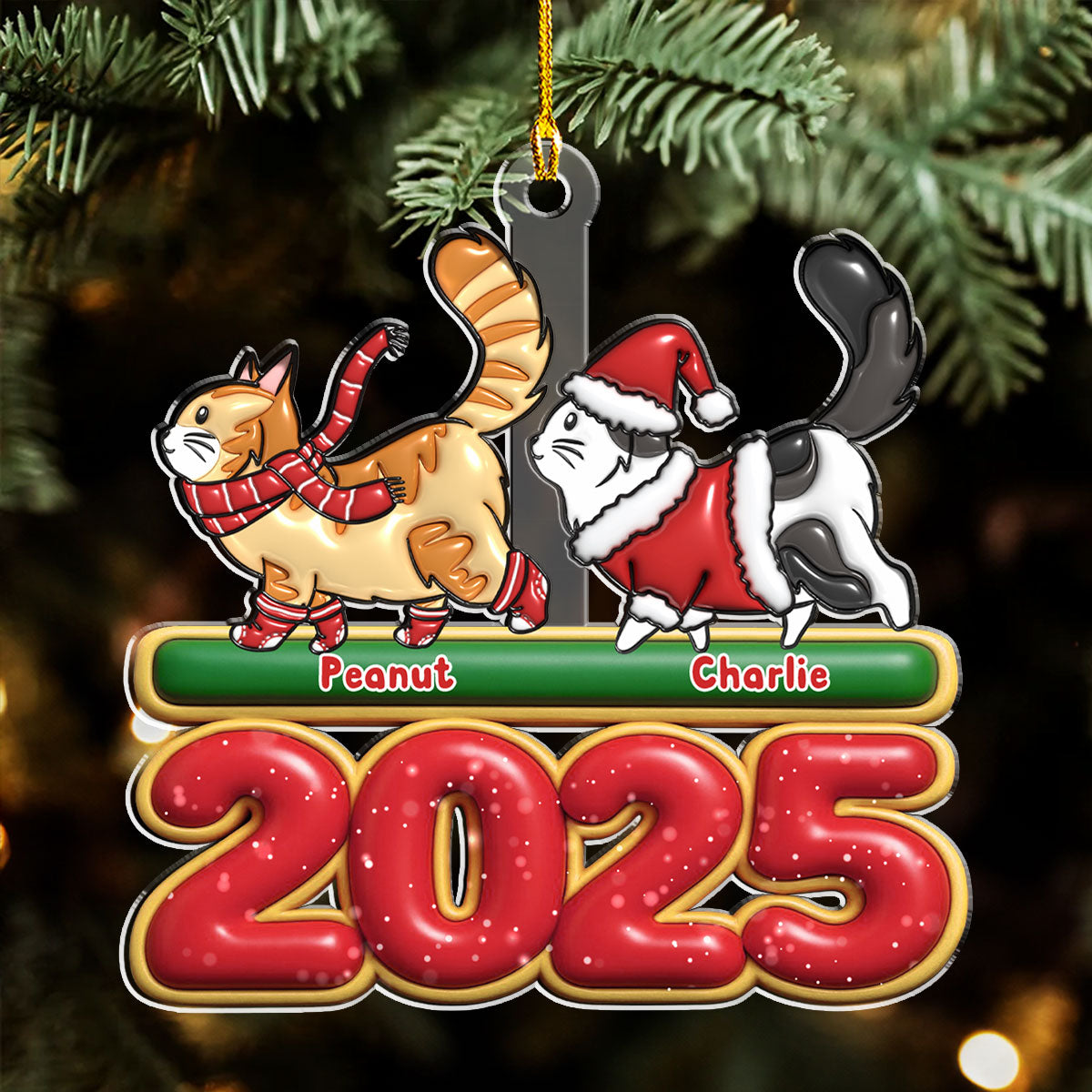 Custom Christmas Decor Home Birthday Gifts For Cat Lovers • Cat Walks - Personalized Acrylic Ornament