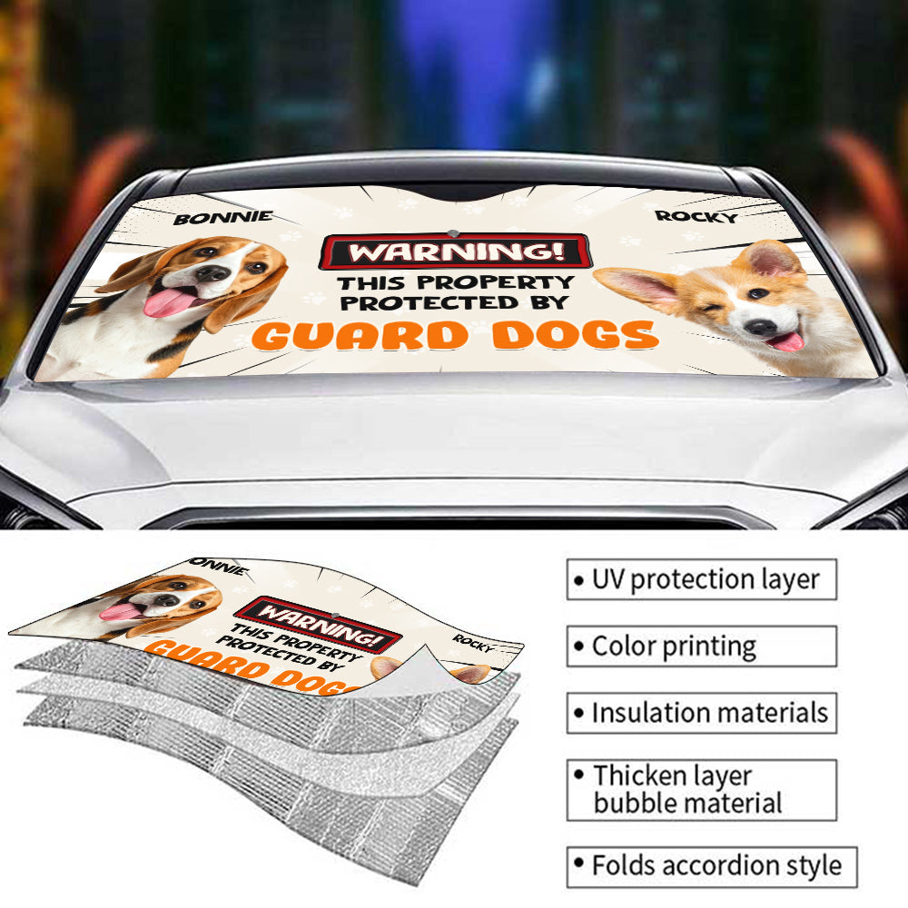 Custom Christmas Birthday Gifts Car Accessories for Dog Parents • Double The Trouble Photo - Personalized Car Sunshade