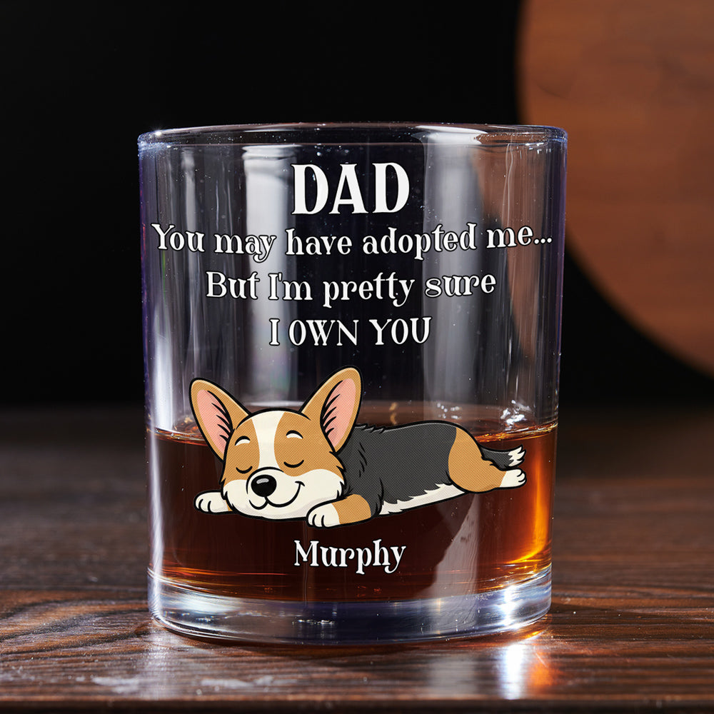 May Have Adopted Retro Sleeping Dog - Personalized Whiskey Glass