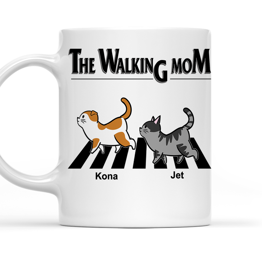 Custom Photo Mother's day Birthday Gifts For Cat Mom, Cat Lovers • The Walking Cat - Personalized Coffee Mug
