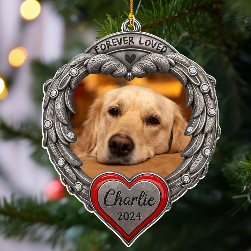 Custom Christmas Memorial Sympathy Gifts For Dogs, Cats • Always Loved - Personalized Acrylic Ornament
