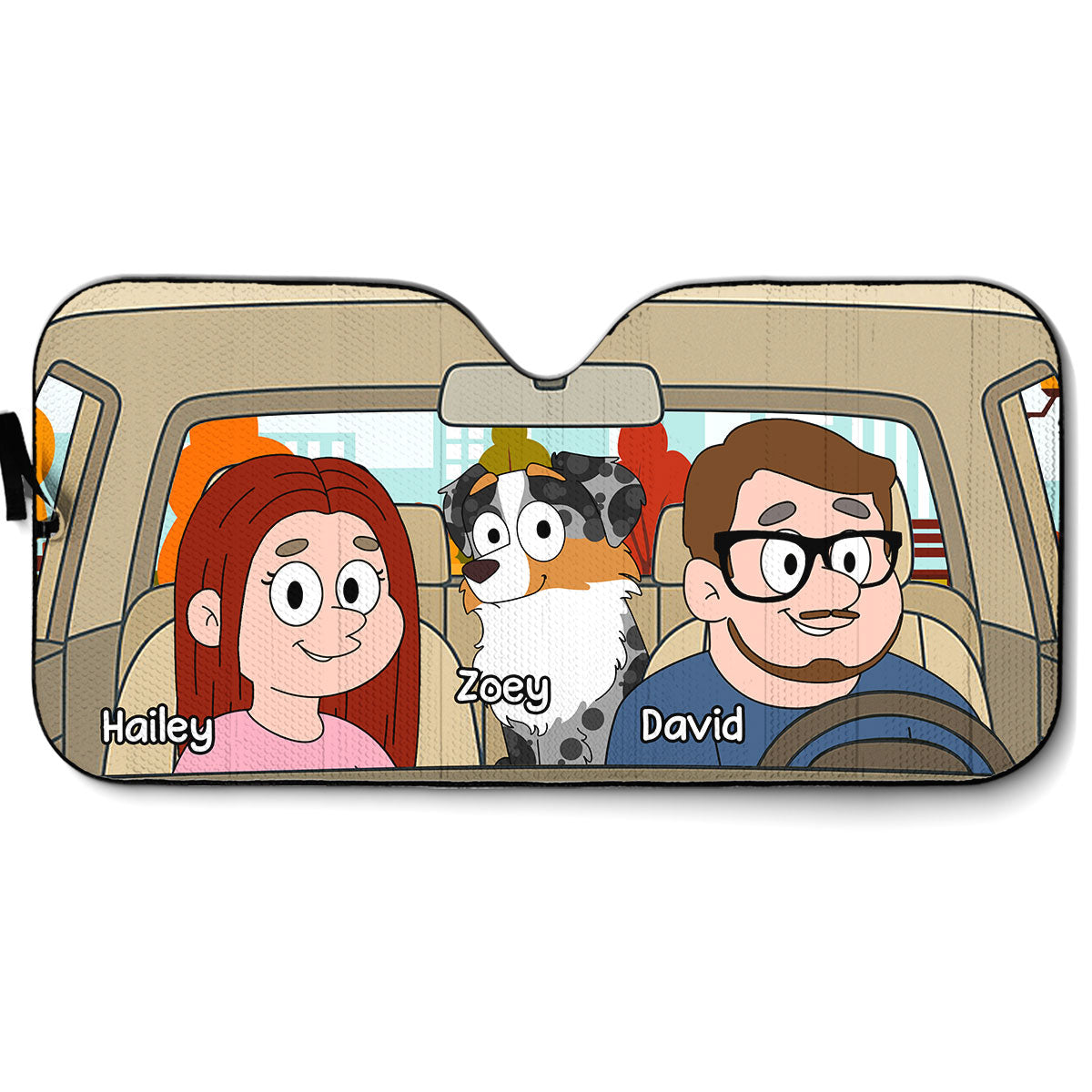 Custom Christmas Birthday Gifts Car Accessories for Dog Parents • Paint The Town Blue - Personalized Car Sunshade