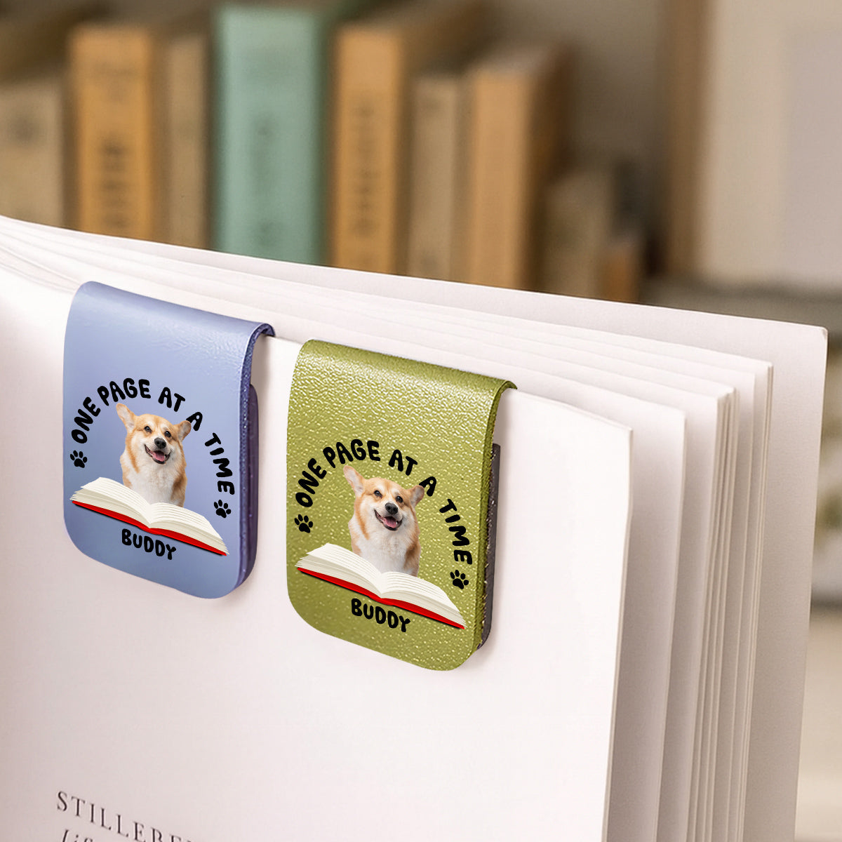 One Page Once Photo - Personalized Leather Bookmark
