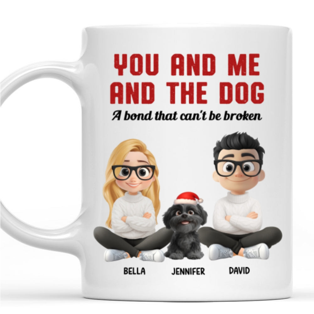 Custom Christmas Birthday Gifts For Dog Lovers • You Me And The Dog Snow Ver - Personalized Coffee Mug
