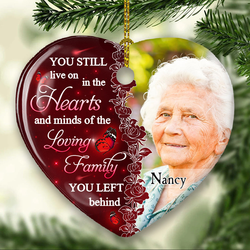Hearts And Minds - Personalized Heart Ceramic Christmas Ornament