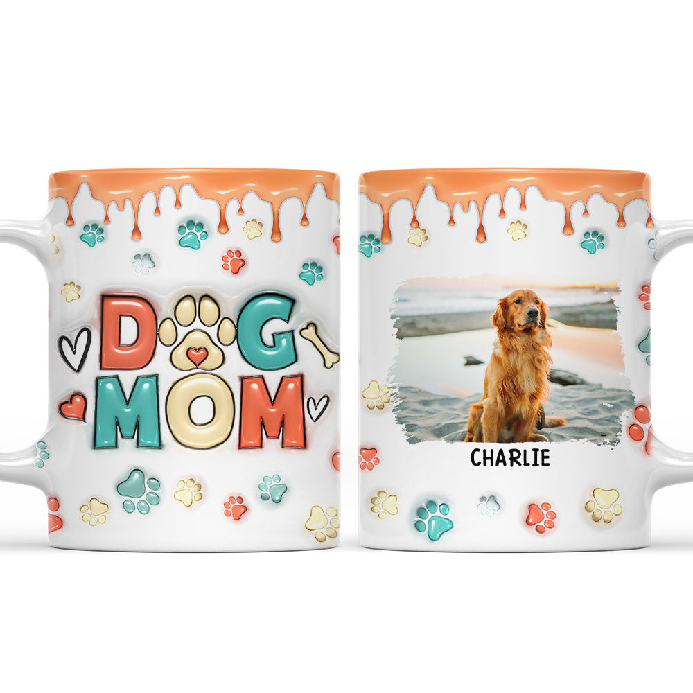 Custom Photo Mother's day Birthday Gifts For Dog Mom, Dog Lovers • Mom Of Dogs Version 2 Photo - Personalized 3D Inflated Effect Mug