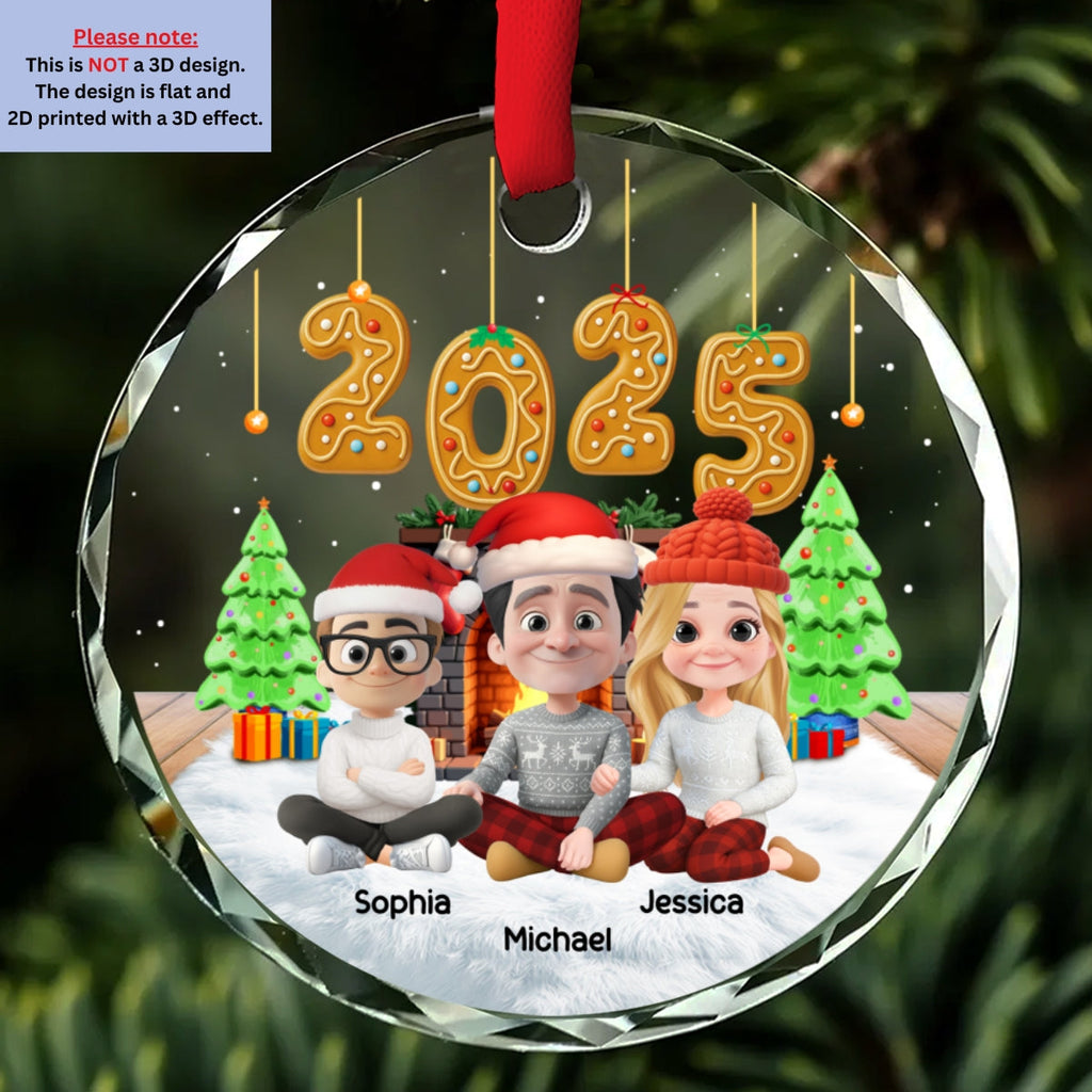 Custom Christmas Decor Home Birthday Gifts For Dog Lovers • Family Of The Year - Personalized Glass Ornament