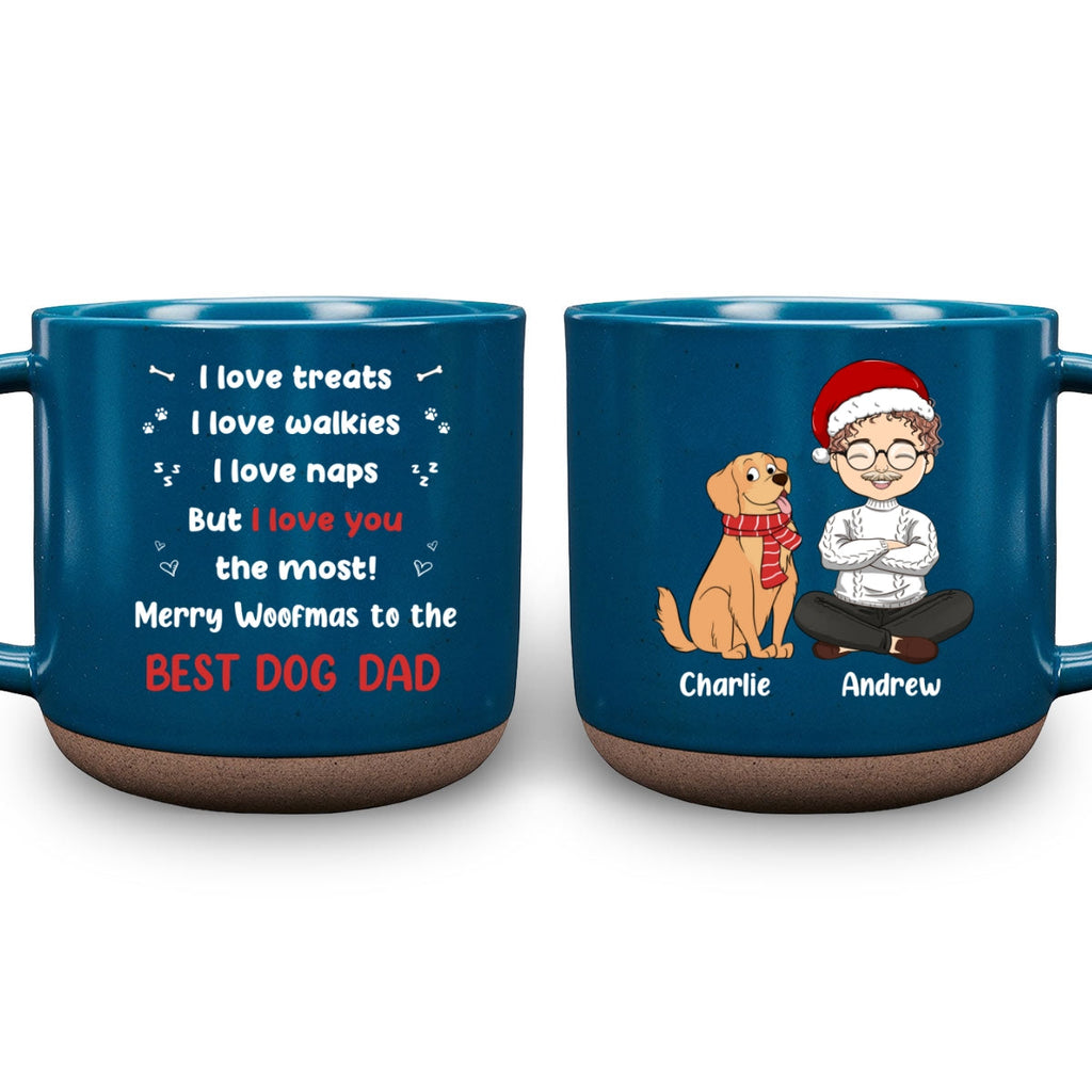 Custom Christmas Birthday Gifts For Dog Lovers • Mom Dad We Love You The Most - Personalized Pottery Mug