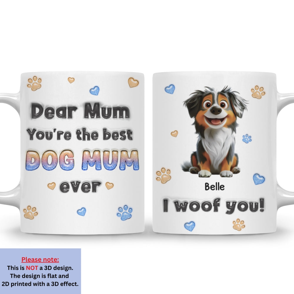 Custom Christmas Birthday Gifts For Dog Lovers • You Are The Best Cartoon Dog Mom Dad - Personalized 3D Inflated Effect Mug