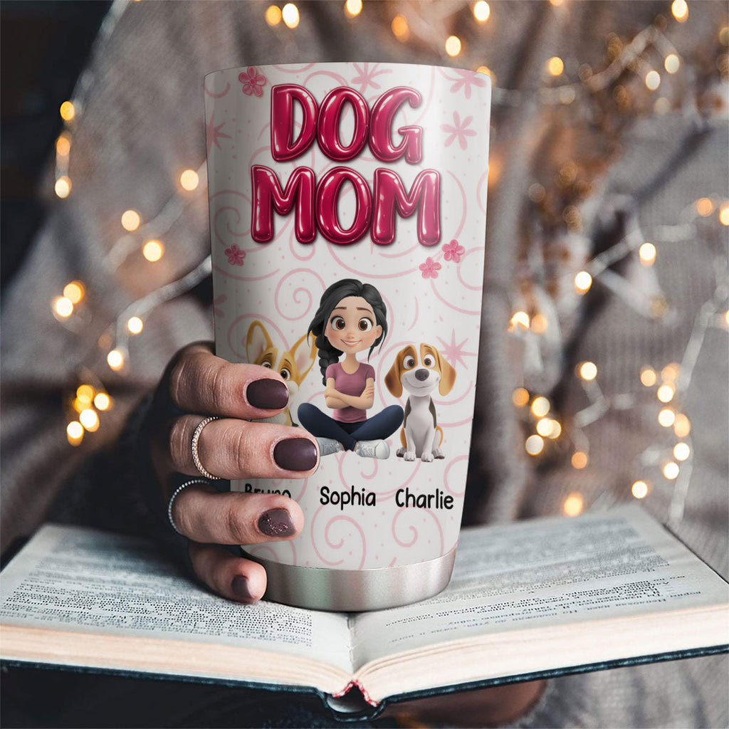 Custom Christmas Birthday Gifts For Dog Mom, Dog Lovers • Girls Are In Love With Dogs Ver 2 - Personalized 3D Effect Tumbler