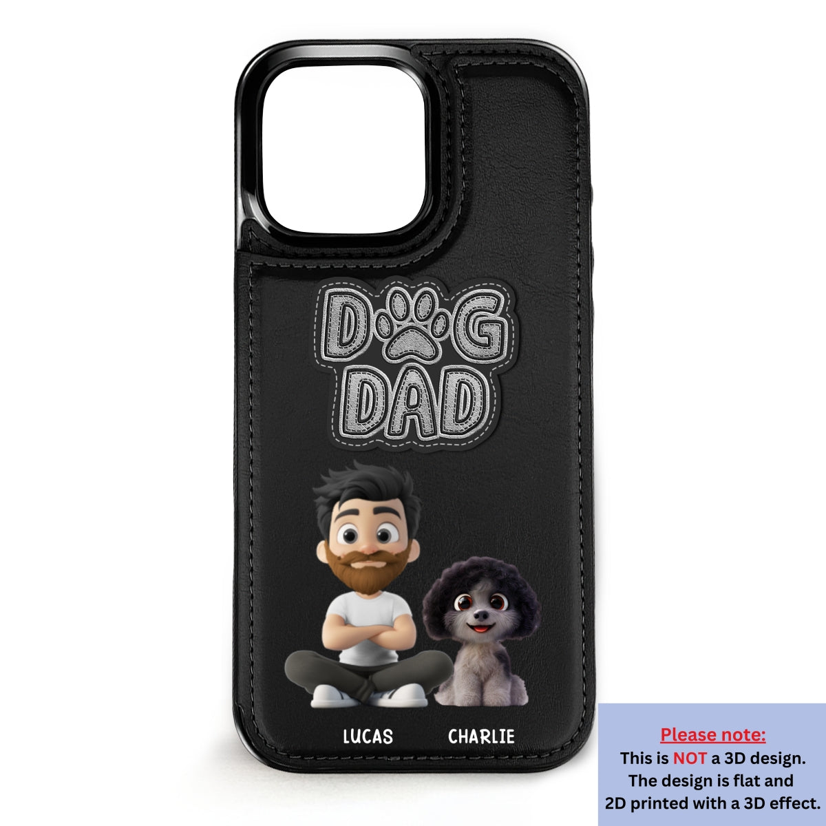 The Dog Dad - Personalized Leather Phone Case
