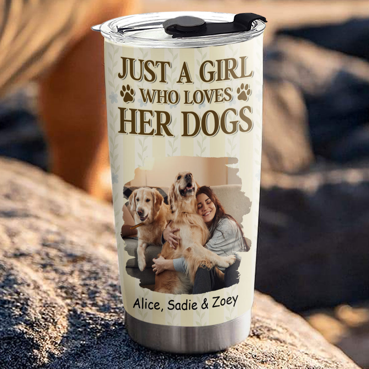 Custom Photo Christmas Birthday Gifts For Dog Mom, Dog Lovers • Out Of The Green Photo - Personalized Tumbler