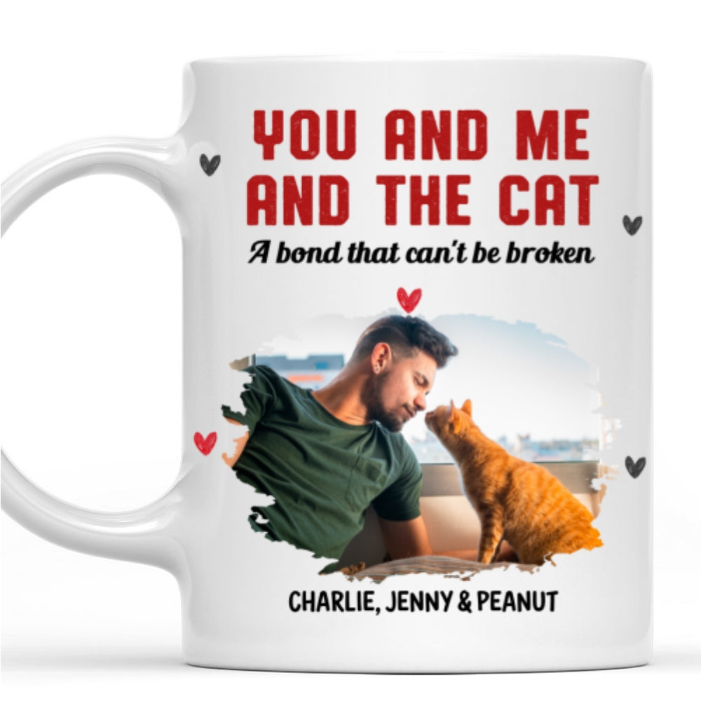 Custom Photo Christmas Birthday Gifts For Cat Lovers • You Me And The Cat Photo - Personalized Coffee Mug