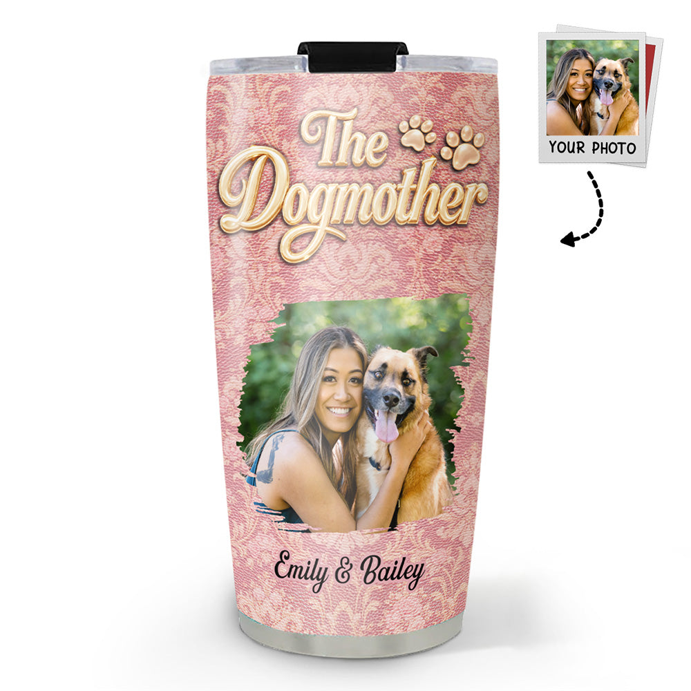 Custom Photo Christmas Birthday Gifts For Dog Mom, Dog Lovers • Dog Mother Of The Year Photo - Personalized 3D Effect Tumbler