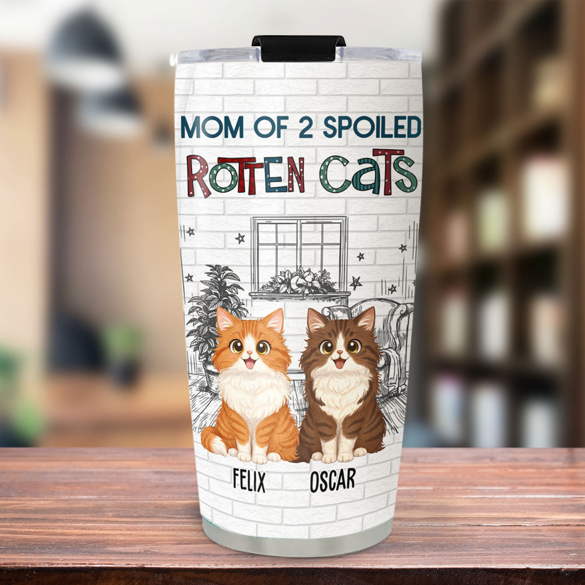 Custom Mother's day Birthday Gifts For Cat Mom, Cat Lovers • Funny Mom Dad Storybook Cat - Personalized Tumbler