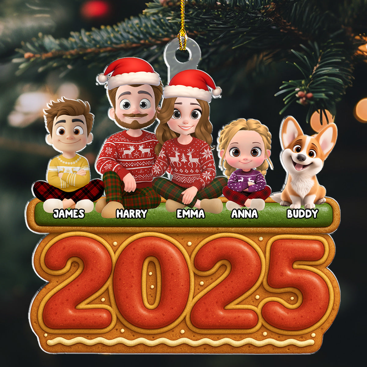 Custom Christmas Decor Home Birthday Gifts For Dog Lovers • Our Family Cookies - Personalized Acrylic Ornament