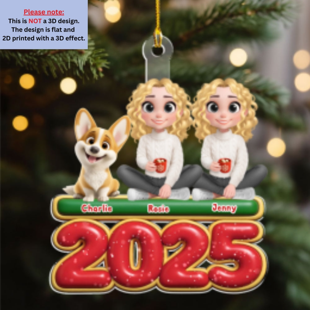 Custom Christmas Decor Home Birthday Gifts For Dog Lovers • We And Our Dog Version 2 - Personalized Acrylic Ornament