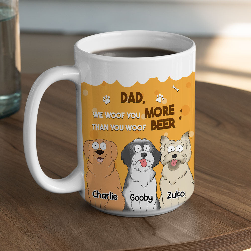 Custom Christmas Birthday Gifts For Dog Lovers • More Than You Woof Beer - Personalized Coffee Mug