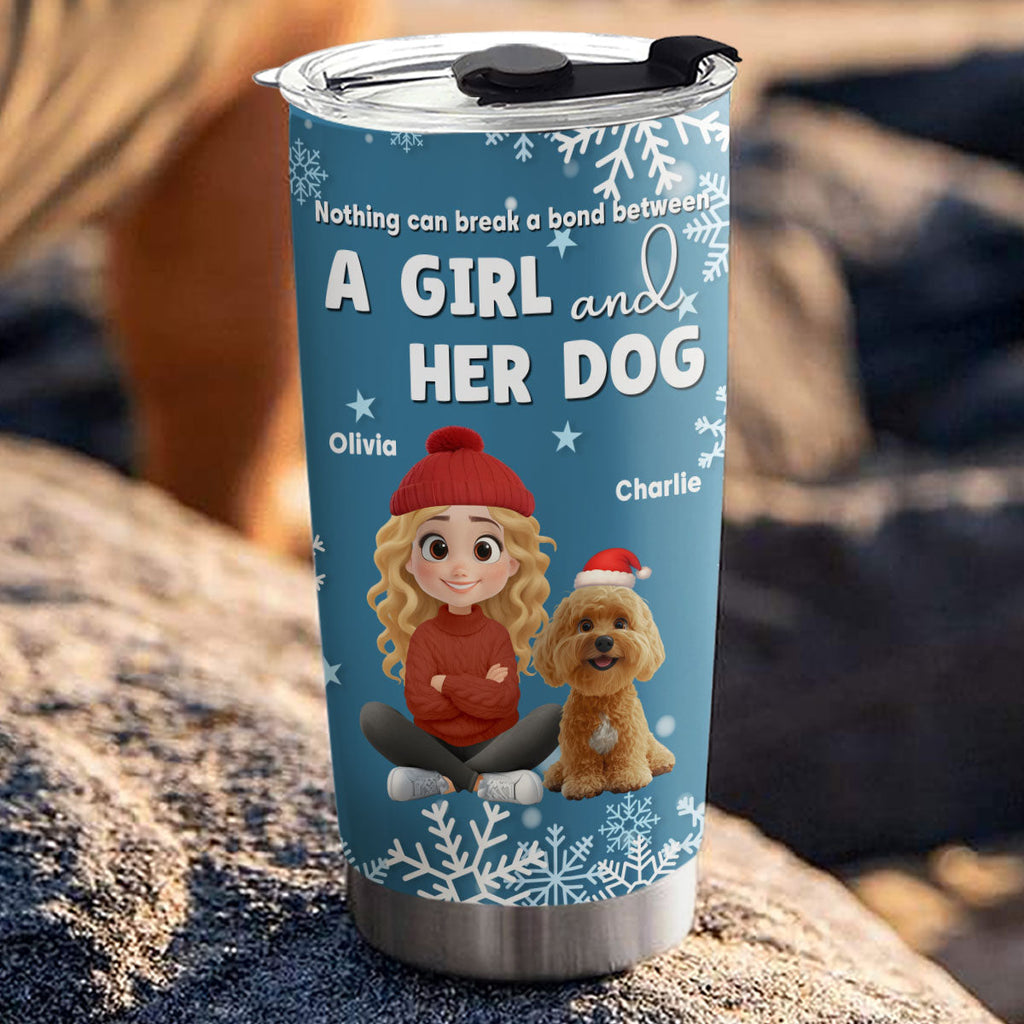 Custom Christmas Birthday Gifts For Dog Mom, Dog Lovers • White Christmas - Personalized Tumbler