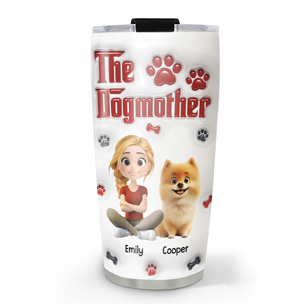 Custom Christmas Birthday Gifts For Dog Mom, Dog Lovers • Cool Dog Mother - Personalized 3D Inflated Effect Tumbler