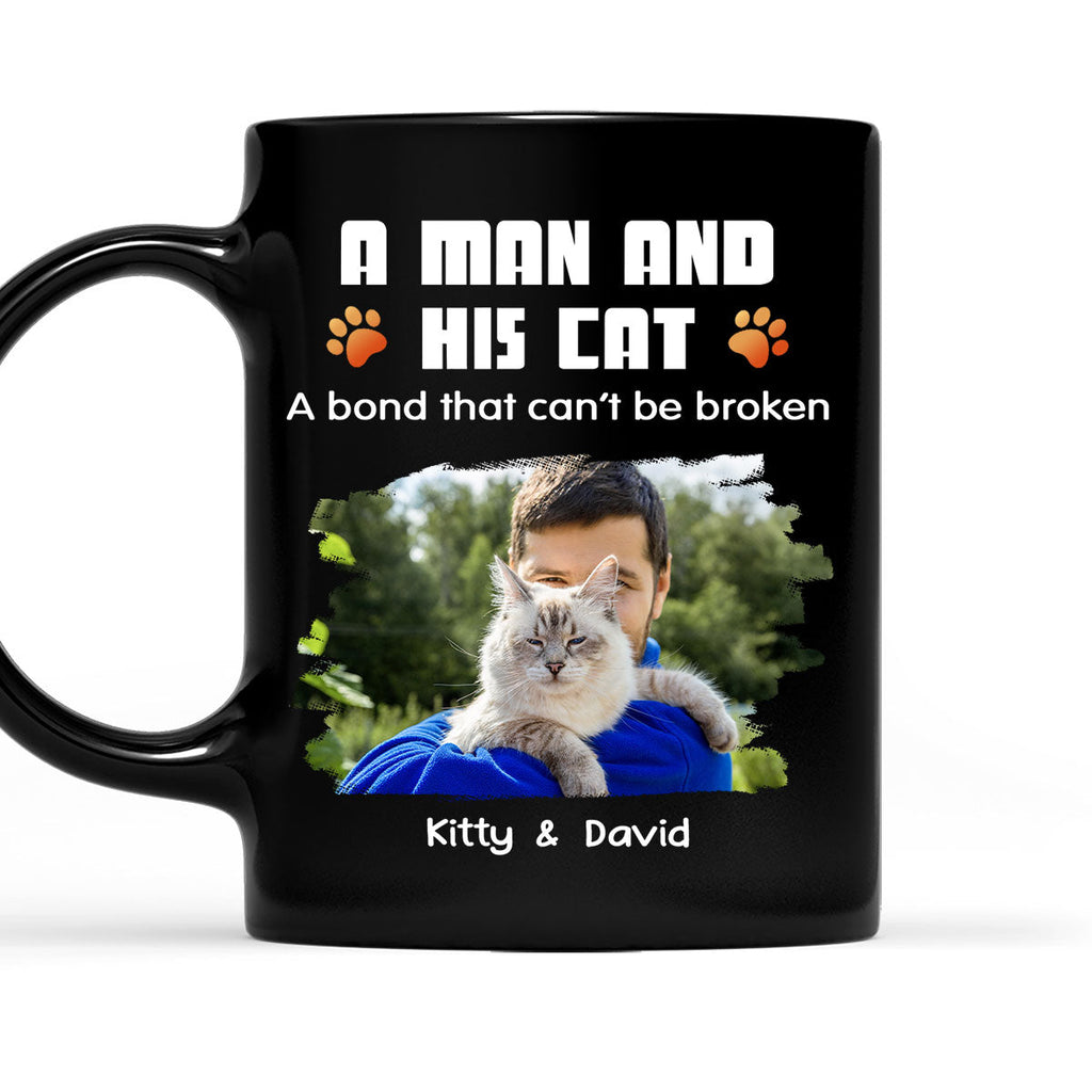 Custom Photo Christmas Birthday Gifts For Dog Lovers • Human And Their Cat Cartoon Christmas Photo - Personalized Coffee Mug
