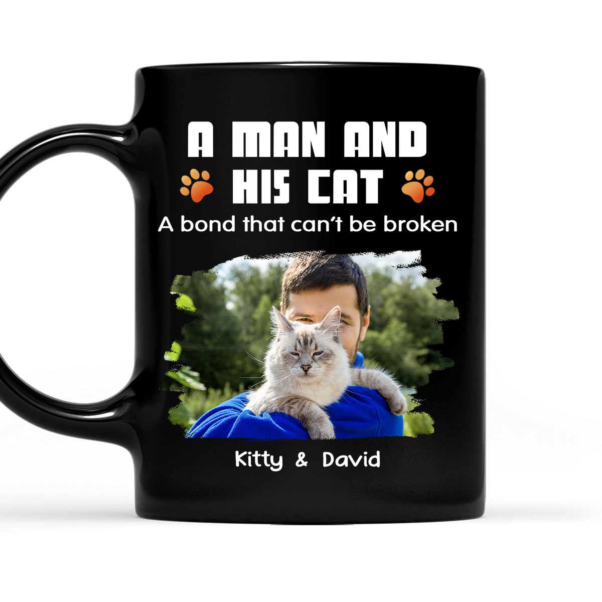 Custom Photo Christmas Birthday Gifts For Dog Lovers • Human And Their Cat Cartoon Christmas Photo - Personalized Coffee Mug
