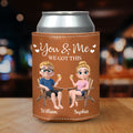 You And Me We Got This Anniversary Couple - Personalized Leather Can Cooler Holder