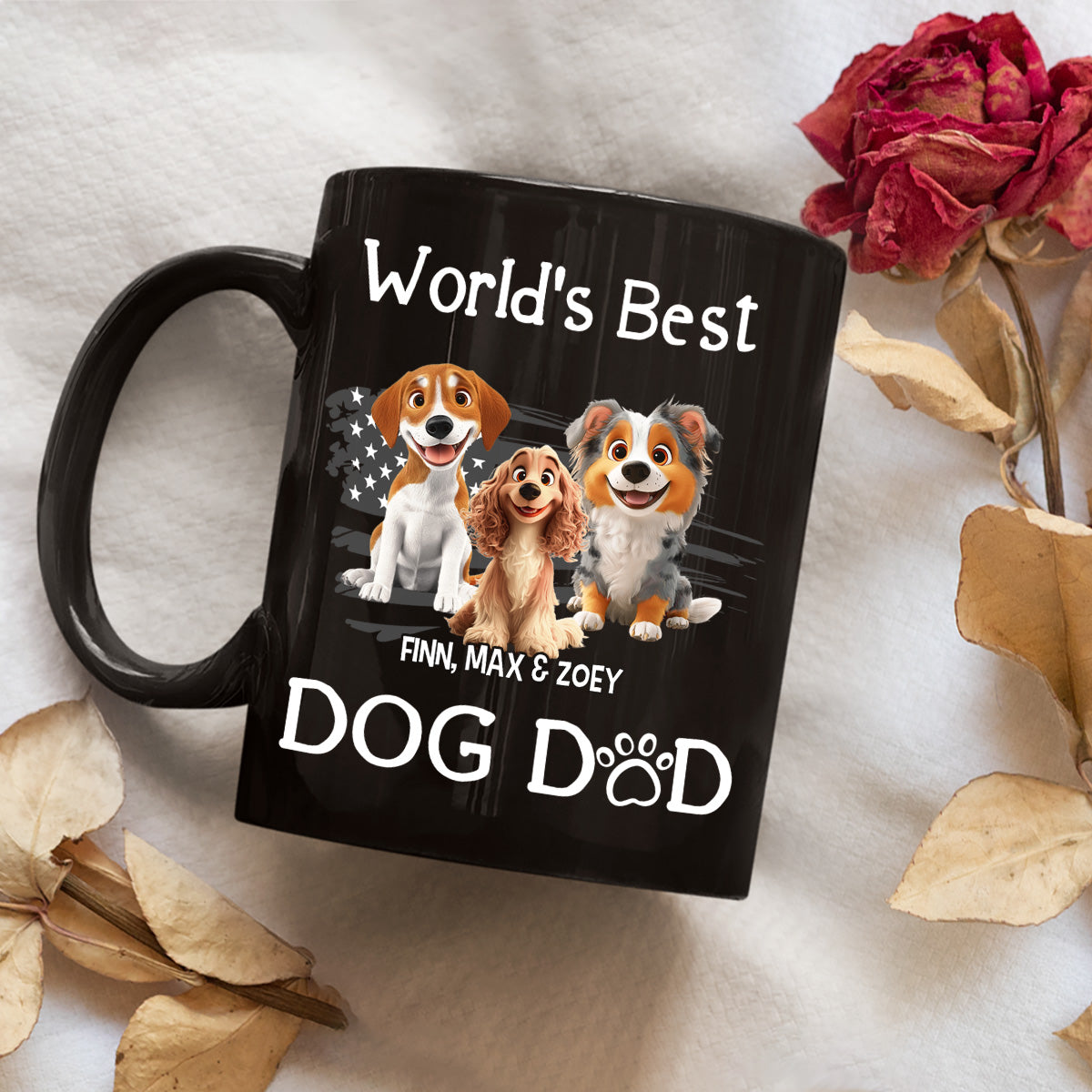 Custom Father's day Birthday Gifts For Dog Dad, Dog Lovers • Worldwide Best Dad - Personalized Coffee Mug