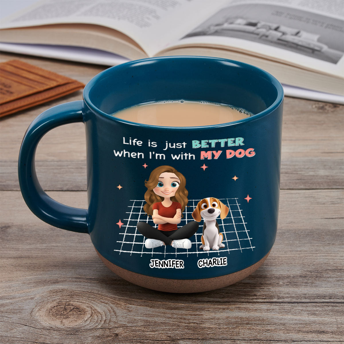 Custom Christmas Birthday Gifts For Dog Lovers • Life Is Just Better With My Dogs - Personalized Pottery Mug